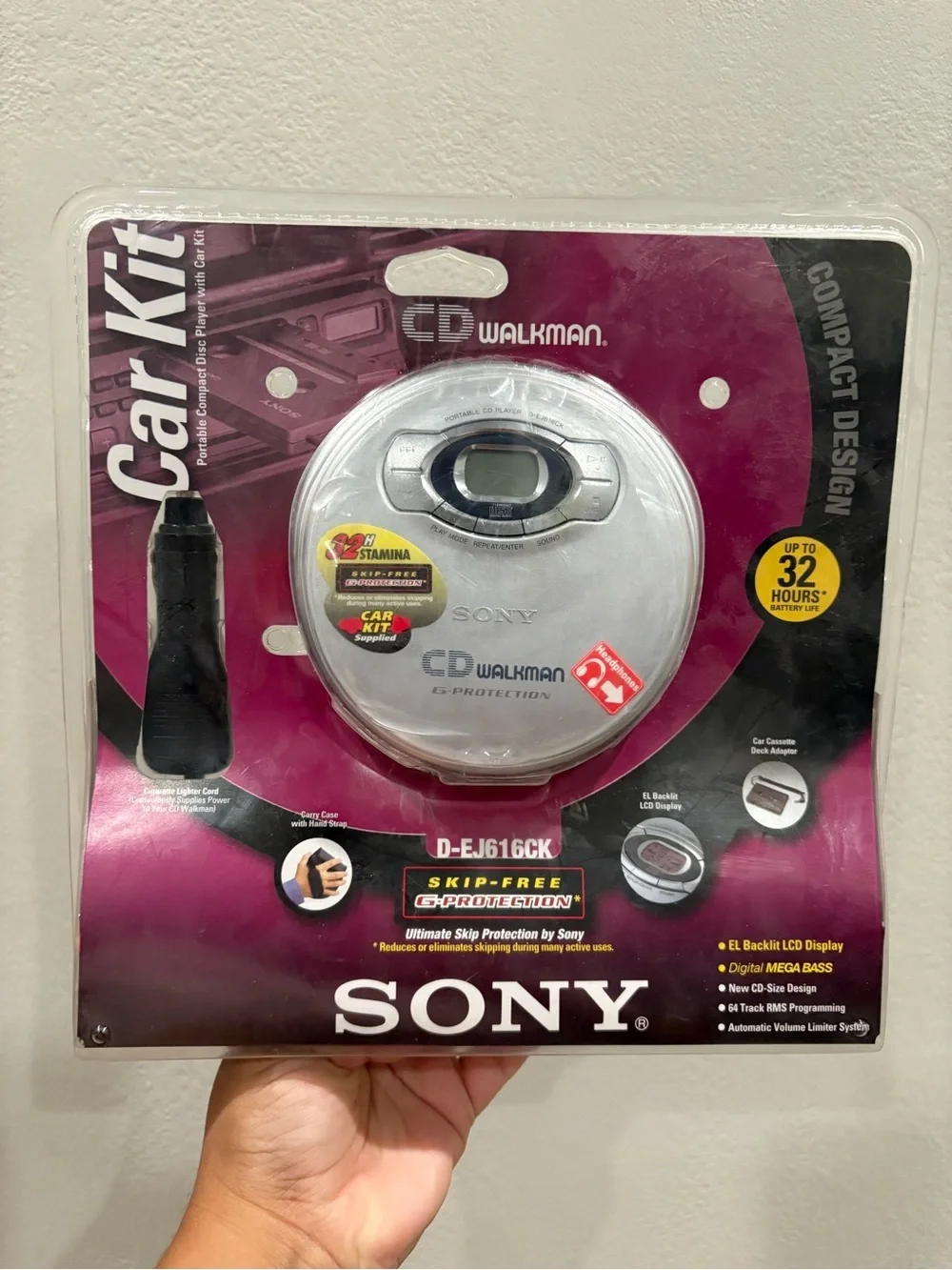 Sony D-EJ616CK CD Walkman Car Kit Sealed New in Package Vintage Y2K 2000 Rare